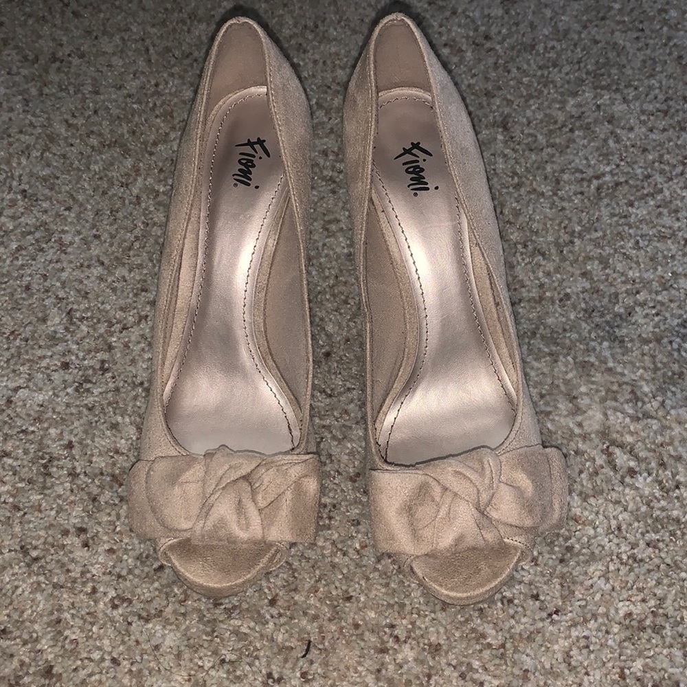 Tan suede high heels size 10